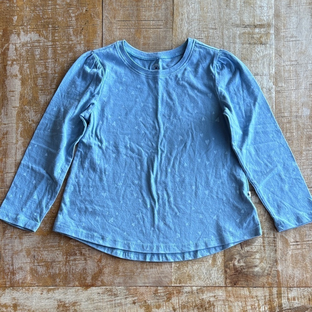 NWOT GAP Light Blue Girls Heart Tee 5t